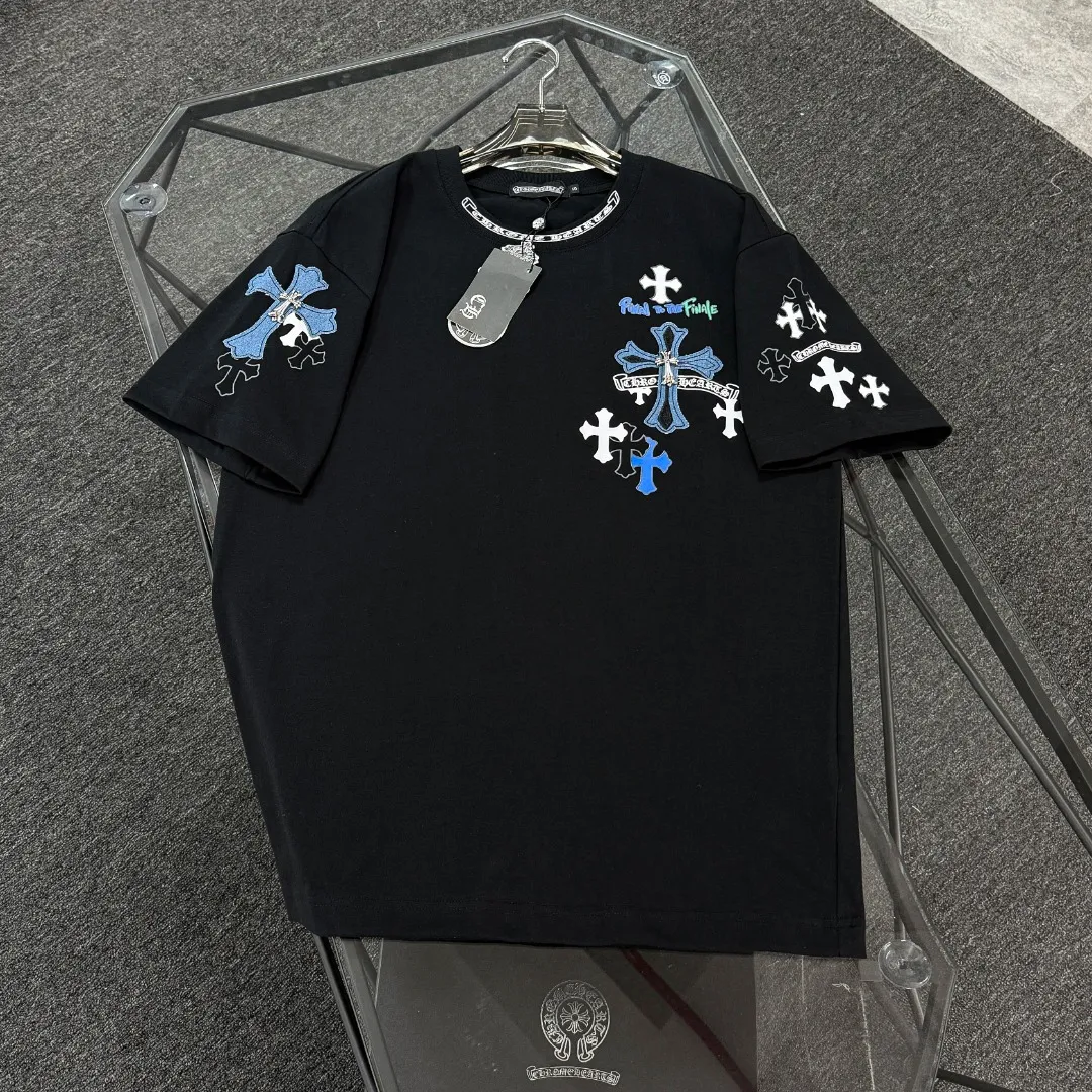 P180 Chrome hearts 25 high version fabrics made of 300 grams of high-density cotton, no deformation, no shrinkage, complete with three labels, same style for men and women, process; printing + denim patch embroidery process + original metal label Color: black white khaki SIZE: S-XL